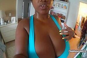 incredible black boobs - Black lady takes shower and shows her incredibly huge boobs