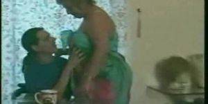 bbw mature kitchen - BBW mature fucks younger dude in kitchen