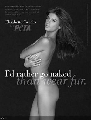 Elisabetta Canalis Leather - Hollywood biggie George Clooney's girlfriend Elisabetta Canalis poses nude  for the latest PETA campaign
