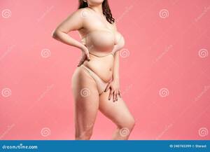 fat chick naked tits - Fat Woman with Large Breasts in a Push-up Bra on Pink Background, Overweight  Female Body Stock Image - Image of flabby, fashion: 240765399