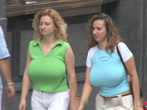 candid sagging tits - I want to be their sex slave: two busty and saggy amateur girls (street  candid nn)