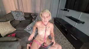 Blonde Body Writing Porn - Love4Porn.com Presents Blonde trash full of body writing, filthy talking,  humiliates herself, spanking, sex toy gag