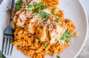 Huge Dick Porn Stars - Gluten-Free Grilled Chicken Pasta with Red Pepper Sauce | Cafe Johnsonia