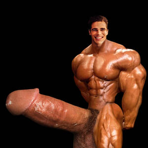 exceptional monster cock - Extraordinary mega bodybuilder Flash Jerkinson has a huge smile, huge  muscles and a gigantic dick! He'll easily grow that big cock a couple of  more feet!