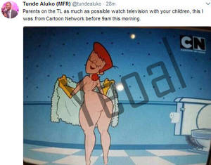 cartoon porn cn - Meanwhile the twitter handler, Tunde Aluko comes under fire and accused of  cropping the scene to discredit the kiddies station... see more after the  jump