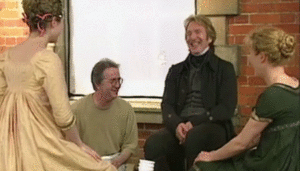 Alan Rickman Cartoon Porn - Alan Rickman having fun on the set of Sense and Sensibility : r/gifs