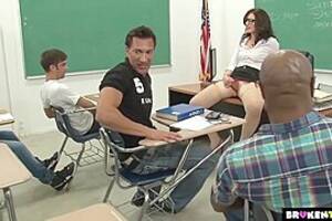 lady teacher - Lady teacher is teaching gang bang sex