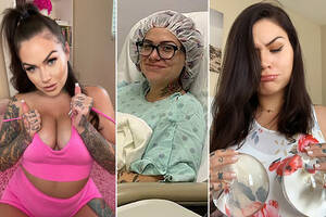 Big Boob Porn Stars Captions - My fake breasts poisoned me,' OnlyFans star claims