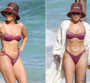Jennifer Lopez Ass Captions - JLo, 51, shows off six-pack abs in a purple bikini as she hits the beach  with fiance ARod | The US Sun