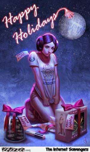 christmas star wars nude - I don't know if in a galaxy far far away there is a holiday season, hehe.  Btw I can't wait to see The Force Awakens! Weird Christmas gifts for Leia