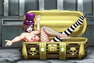 Borderlands 2 Mad Moxxi Porn - Rule 34 - 1girls borderlands borderlands 2 breasts feet female fishnets  large breasts mad moxxi milf nipples nude radprofile solo striped striped  legwear treasure chest | 1273697