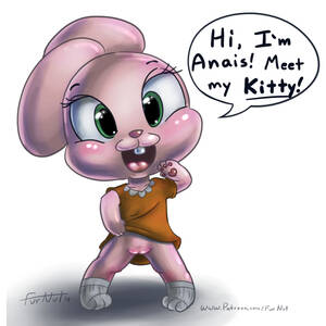 Amazing World Of Gumball Anais Pussy - Rule 34 - 2014 3 toes 4 fingers anais watterson anthro blush bunny teeth  cartoon network clothed clothing clothing lift cub dress dress lift english  text feet pads floppy ears furnut green