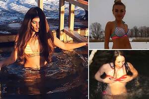 naked russian beach beauty - Porn star, models and a ballerina go for a dip in freezing lake for  traditional Russian Epiphany celebrations | The Sun