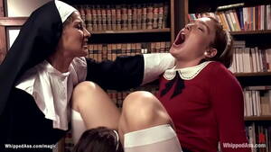 big tit nun anal fucking - Huge boobs brunette MILF nun Felony makes coeds Jodi Taylor and Sarah  Shevon lick then in basement anal fucks them with big strap on cock on the  ground on old mattress -