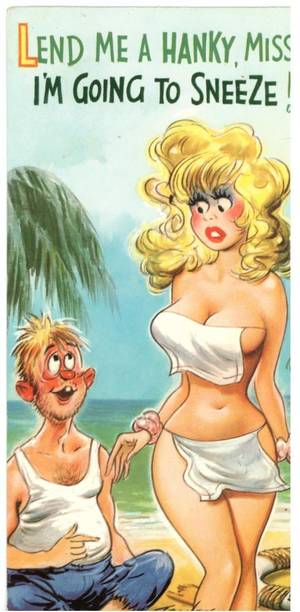 1950s Vintage Sexy Cartoons - Bamforth Slim Comic Series Desert Island no C14 Unused Good + Original