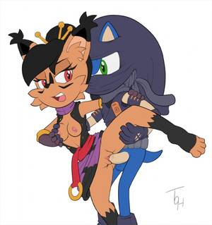 Nicole The Lynx Porn - e621 anthro blue_body bottomless breasts clothed clothing disguise duo  erection feline female gloves grope hedgehog lynx