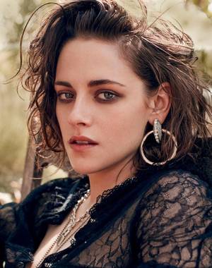Kristen Stewart Facial Porn - Kristen Stewart portrait for Marie Claire France 2016 in see-through blue  gothic lace,