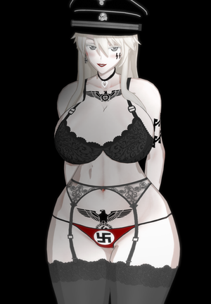 Anime Nazi Girl Porn Rule 34 - Rule 34 - 1girls artoria pendragon artoria pendragon (lancer)  bleachedartoria blonde female blonde hair blue eyes fate/grand order fate  (series) garter belt hat koikatsu lingerie nazi necklace self upload solo  stockings swastika