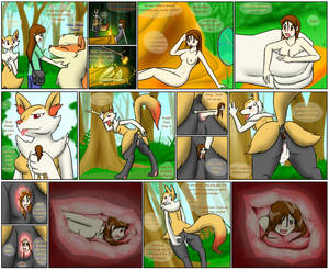 Arcanine Porn Comic - anal anal_insertion anal_sex anal_vore anthro anus arcanine areola ass  black_fur blush braixen breasts brown_eyes brown_hair canine