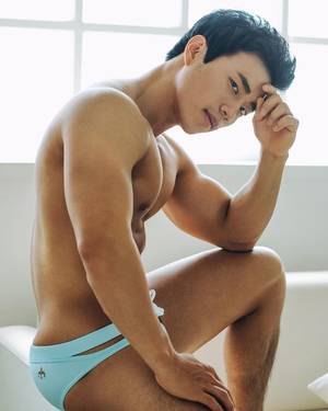 Hot Asian Male - guy and his contemplating look