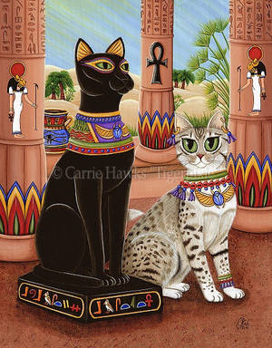 Bastet Cat Goddess Porn - Cat Art Bast Egyptian Goddess Temple Bastet Fantasy Cat Art Print 5x7