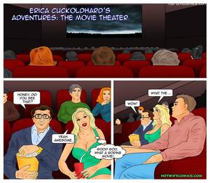 comic book porn movies - Erica Cuckoldhard's Adventures - The Movie Theatre Sex Comic | HD Porn  Comics