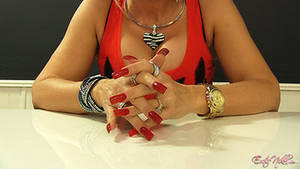 long red nails - I know how much you like those pretty, long nails. They make you weak,  especially red. Red's your favorite. you fantasize about Me tracing them  down your ...