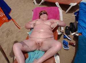 fat granny nude beach - Fat women over 50 on a nudist beach