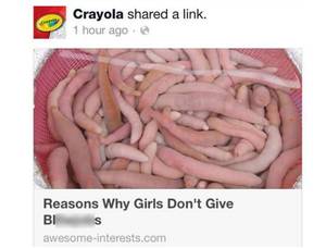 Crayola Porn - Note: 'Penis flesh pink' is not a Crayola colour.