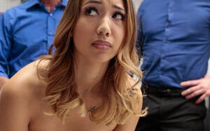 blasian beauty xxx - Blasian pilfer fucked by two guards at the office 4kPorn.XXX