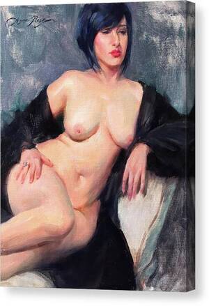 Jessica Rose Porn - Jessica in Black Canvas Print / Canvas Art by Anna Rose Bain - Pixels Merch