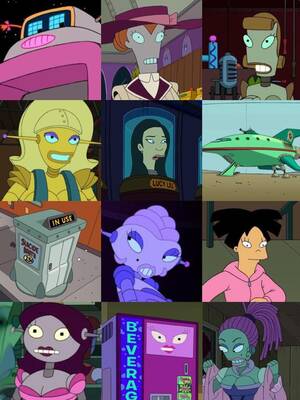 Futurama Fembot Porn - Bender's romantic affairs throughout the show : r/futurama