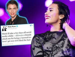 hot lesbian orgy demi lovato - Ruby Rose said she had a lesbian romp with Demi Lovato in 2013 | Metro News