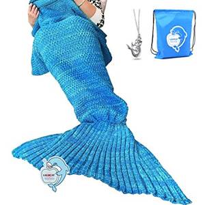 Amazon Heather Green Porn - LAGHCAT Mermaid Tail Blanket Crochet Mermaid Blanket for Adult, Soft All  Seasons Sleeping Blankets,