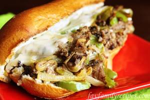 Homemade Philly Porn - Easy Philly Cheesesteaks - Too much cream cheese. Was tasty though. Maybe a  little less onion soup mix. Used jack cheese.