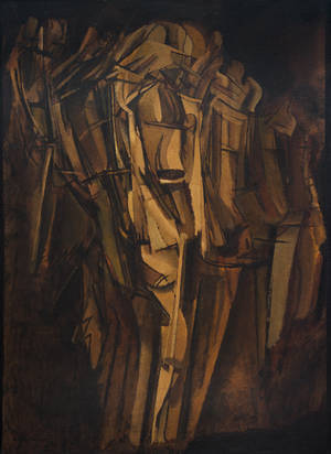Naked American Dad Lisa Silver Porn - Marcel Duchamp, Nude (Study), Sad Young Man on a Train (Nu [esquisse],  jeune homme triste dans un train), 1911â€“12, oil on cardboard mounted on  Masonite, ...