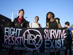 lesbian spy cam in bathroom - Organizers march in Chapel Hill, N.C., against North