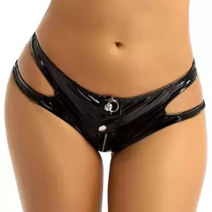 leather panties - Women Sexy Opening Crotch Leather Underwear For Sex Erotic Porn Below  Crotchless Shiny Brief Glossy Latex Mini Hot Pants Sexi - Panties & Briefs  - AliExpress