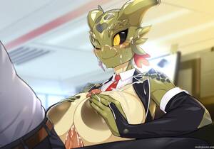 Female Argonian Porn - Argonian woman moans and satisfies two men at once (Skyrim) (+porn comics)  - Hentai