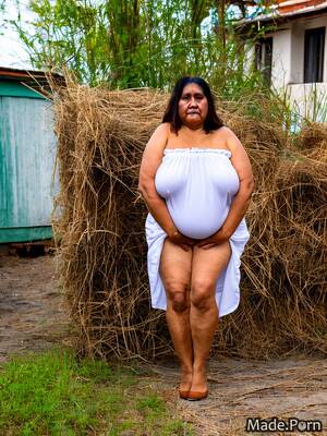 mexican fat chicks - Porn image of bottomless fat nude maid mexican 80 ssbbw photo created by AI