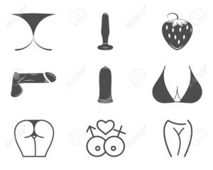 anal sex cartoon clip art - Collection of cute Sex shop icons. Sexual symbols. Use for web or print.