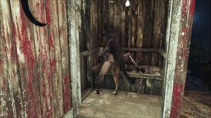Fallout 4 Porn Bestiality - Dog cock for the lustful Charlotte in a wooden toilet