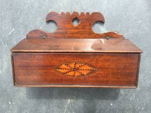 Georgian Vintage Porn - A George III mahogany wall hanging candle box of unusually small size,  inlay to front