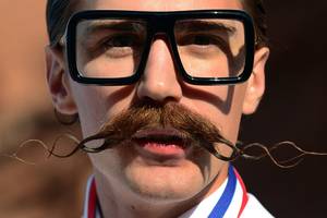 1910s Porn Curled Mustache - Fantashtic: World's greatest beards and moustaches on show in Las Vegas