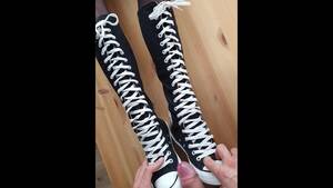Converse Knee High Boots Porn - Cumming her Long Converse - Pornhub.com