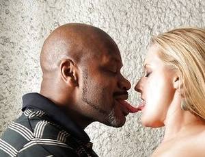 gorgeous blonde interracial kissing - french kissing anyone?