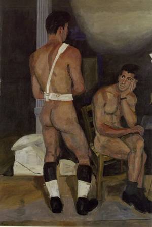 Ancient Greek Soldiers Porn - The Forgotten guard (dyptic - left) 1956 by Yannis Tsarouchis