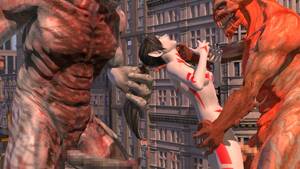 3d extreme interracial gangbang gif - Kinky girl Lumina in extreme holes bang vs three 3D Monsters | Lumina vs 3