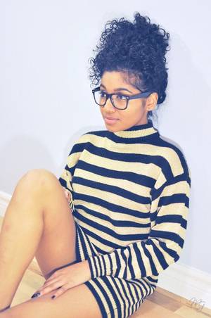Curly Glasses Porn Ebony - curly top knot <3