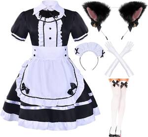 Japanese Schoolgirl Bondage Porn - japanese sissy | Elibelle Japanese Anime sissy maid dress Cosplay Sweet  Classic Fancy Apron socks gloves Faux Fur Cat Furry Headwear set(S)